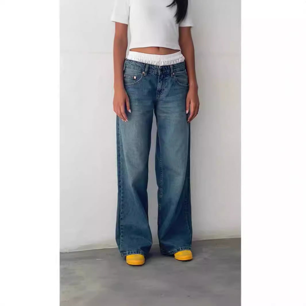 Jasmine - Pantalon large en jean pour femme