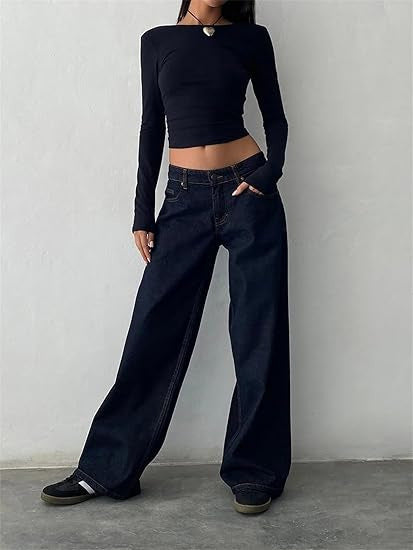 Jasmine - Pantalon large en jean pour femme