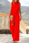 Combinaison femme - sans manches - col montant - coupe ample - jambes larges