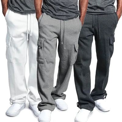 Pantaloni da jogging cargo in pile ultra confortevoli da uomo