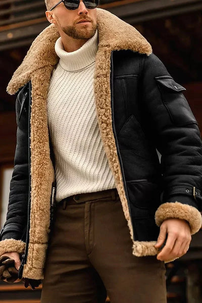 Chaqueta de piel de camello para hombre 