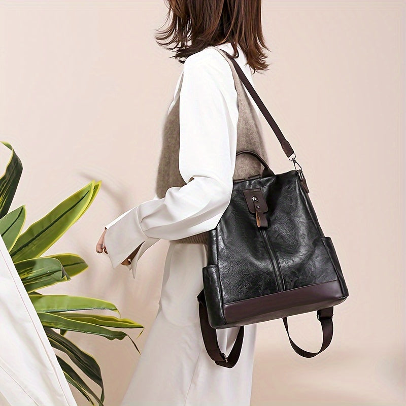 Sac à dos pour femme en cuir PU vegan au design sûr