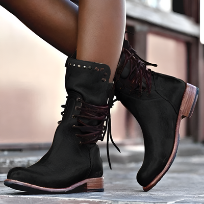 Botas cómodas con cordones de piel vegana