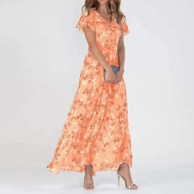 Vestido colorido y elegante para mujer.
