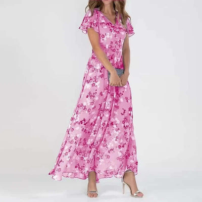 Vestido colorido y elegante para mujer.