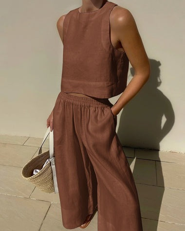 Heather - Ensemble sans manches avec pantalon pour femme