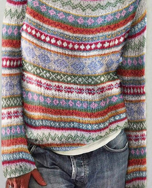 Maglia chic a maniche lunghe con stampa