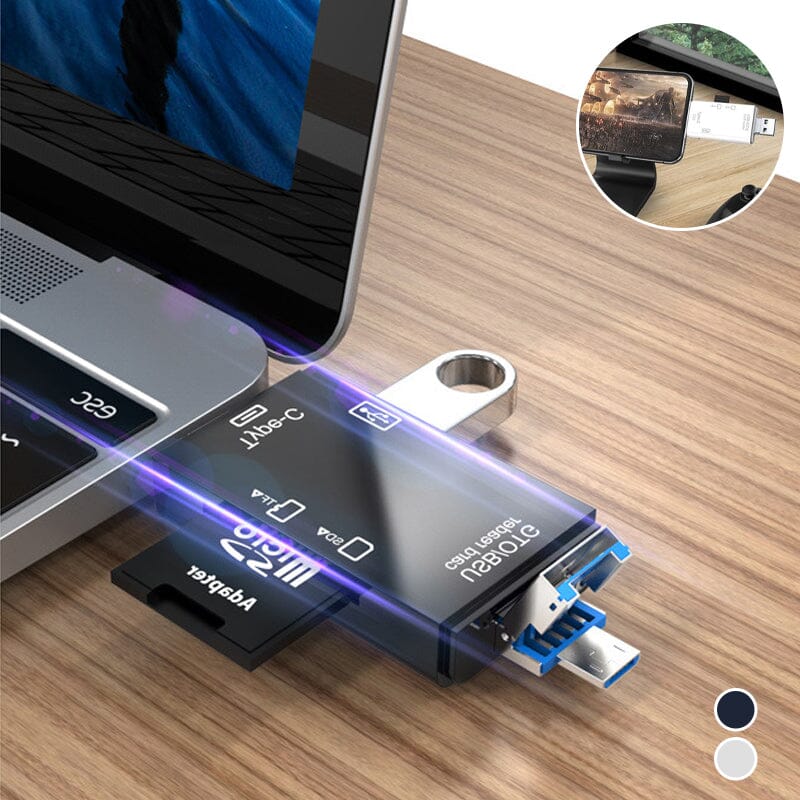 SnapBit | Lecteur de cartes mémoire multifonctions – Transfert de données rapide pour téléphones portables et ordinateurs portables