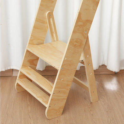 Torre di apprendimento Montessori pieghevole per bambini - Aiuto cucina portatile in legno naturale