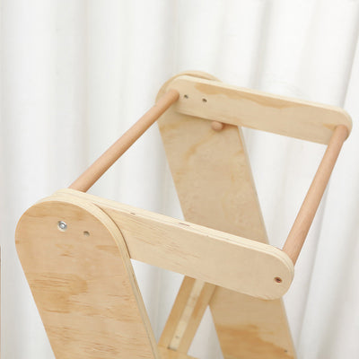 Torre di apprendimento Montessori pieghevole per bambini - Aiuto cucina portatile in legno naturale