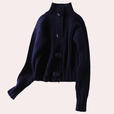 Cardigan da donna in maglia spessa con bottoni