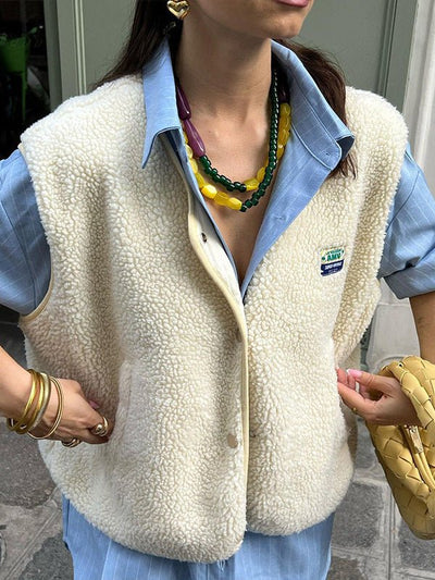 Gilet senza maniche da donna - Abbottonato, morbido e confortevole