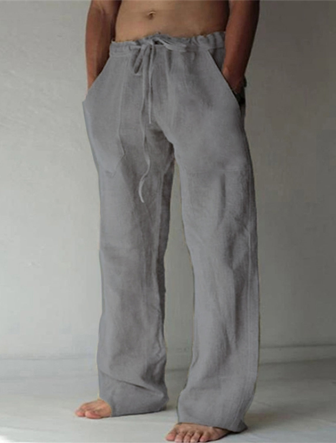 Pantalones anchos de lino para hombre
