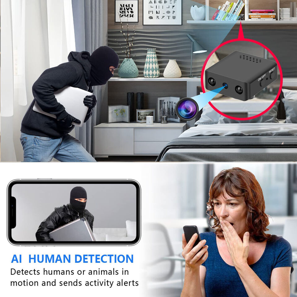 Microcamera HD con WiFi e audio - Telecamera di sicurezza compatta con visione notturna