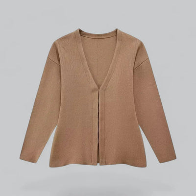 Elegante cárdigan de punto suave con cuello en V para mujer | Ideal para todas las estaciones
