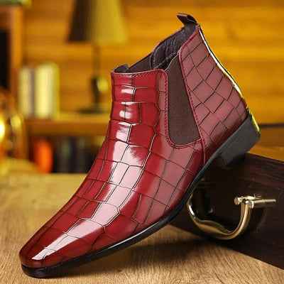 Botas Chelsea de piel con estampado de cocodrilo para hombre | Ideales para salidas de un día