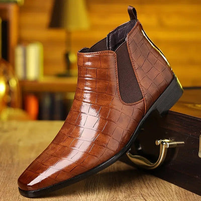 Botas Chelsea de piel con estampado de cocodrilo para hombre | Ideales para salidas de un día
