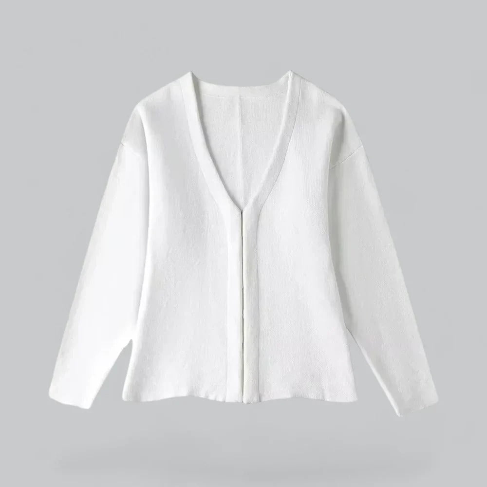 Elegante cárdigan de punto suave con cuello en V para mujer | Ideal para todas las estaciones