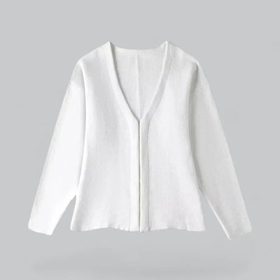 Elegante cárdigan de punto suave con cuello en V para mujer | Ideal para todas las estaciones