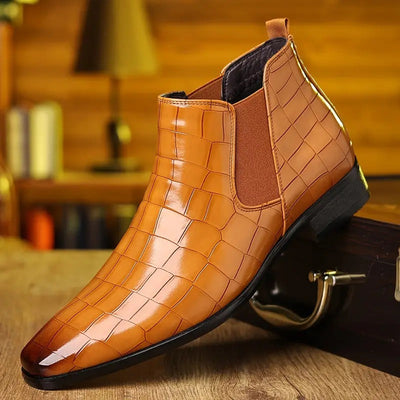 Botas Chelsea de piel con estampado de cocodrilo para hombre | Ideales para salidas de un día