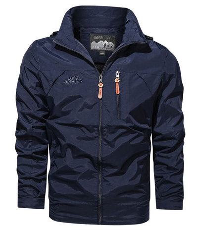 Chaqueta al aire libre para hombres de otoño con capa repelente de agua y cremallera deportiva