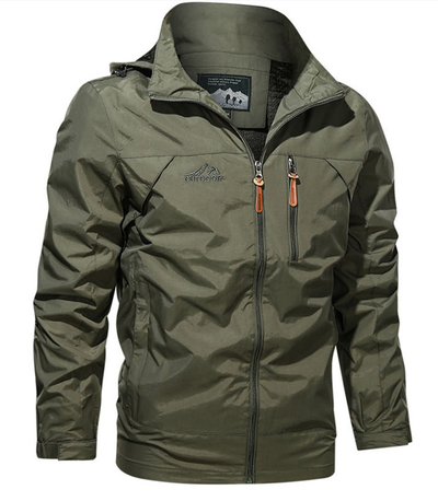 Chaqueta al aire libre para hombres de otoño con capa repelente de agua y cremallera deportiva