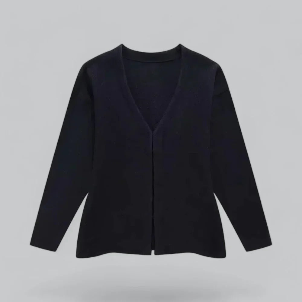 Elegante cárdigan de punto suave con cuello en V para mujer | Ideal para todas las estaciones