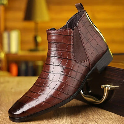 Botas Chelsea de piel con estampado de cocodrilo para hombre | Ideales para salidas de un día