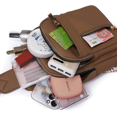 Petit sac à bandoulière pratique pour femme avec de nombreux compartiments