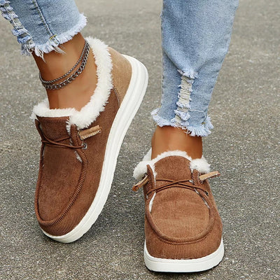 Zapatillas vulcanizadas con forro de piel, cálidas y elegantes para mujer | Perfectas para cualquier temporada