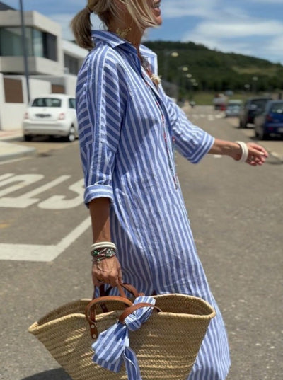 Lotte | Vestido camisero clásico a rayas