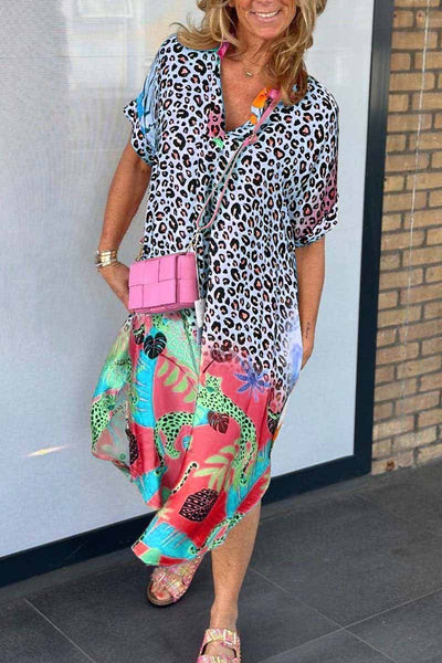 Adrie - Vestido casual con estampado de leopardo 