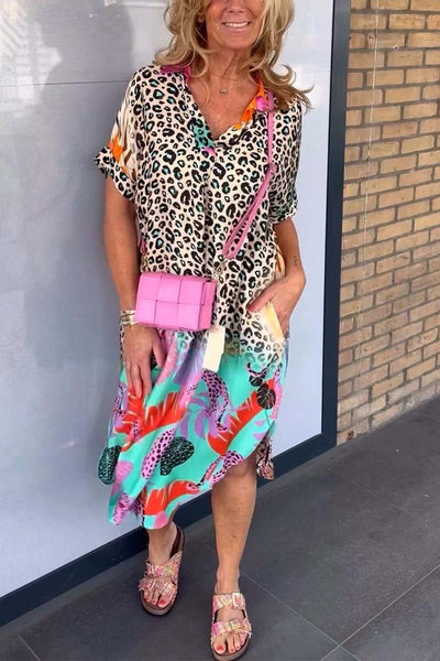 Adrie - Vestido casual con estampado de leopardo 