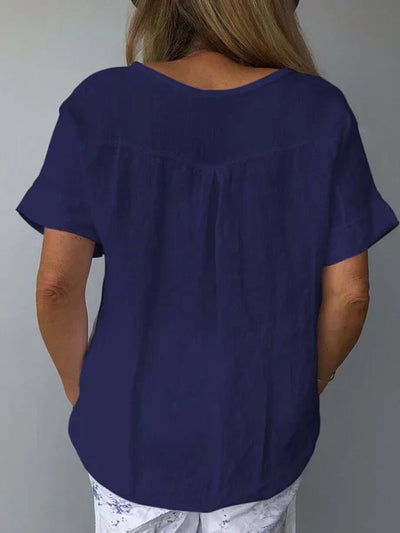 T-shirt d'été chic à col en V pour femme