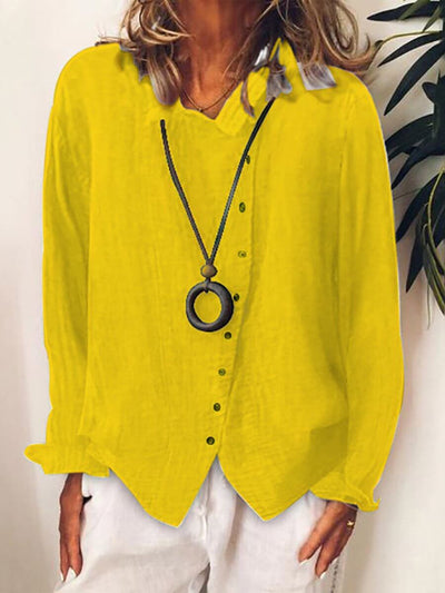 Tunica donna in cotone e lino