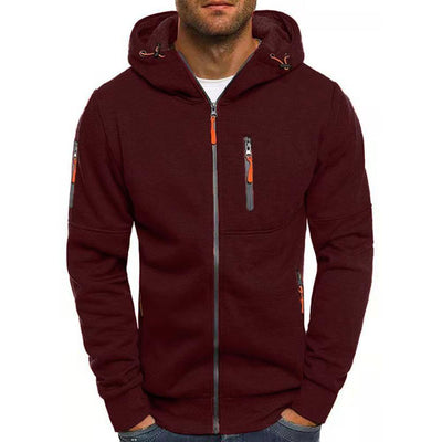 Chaqueta de hombre con capucha y varios bolsillos. 