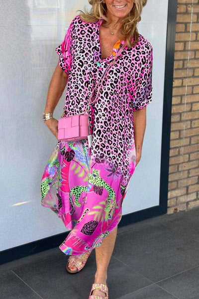 Adrie - Vestido casual con estampado de leopardo 