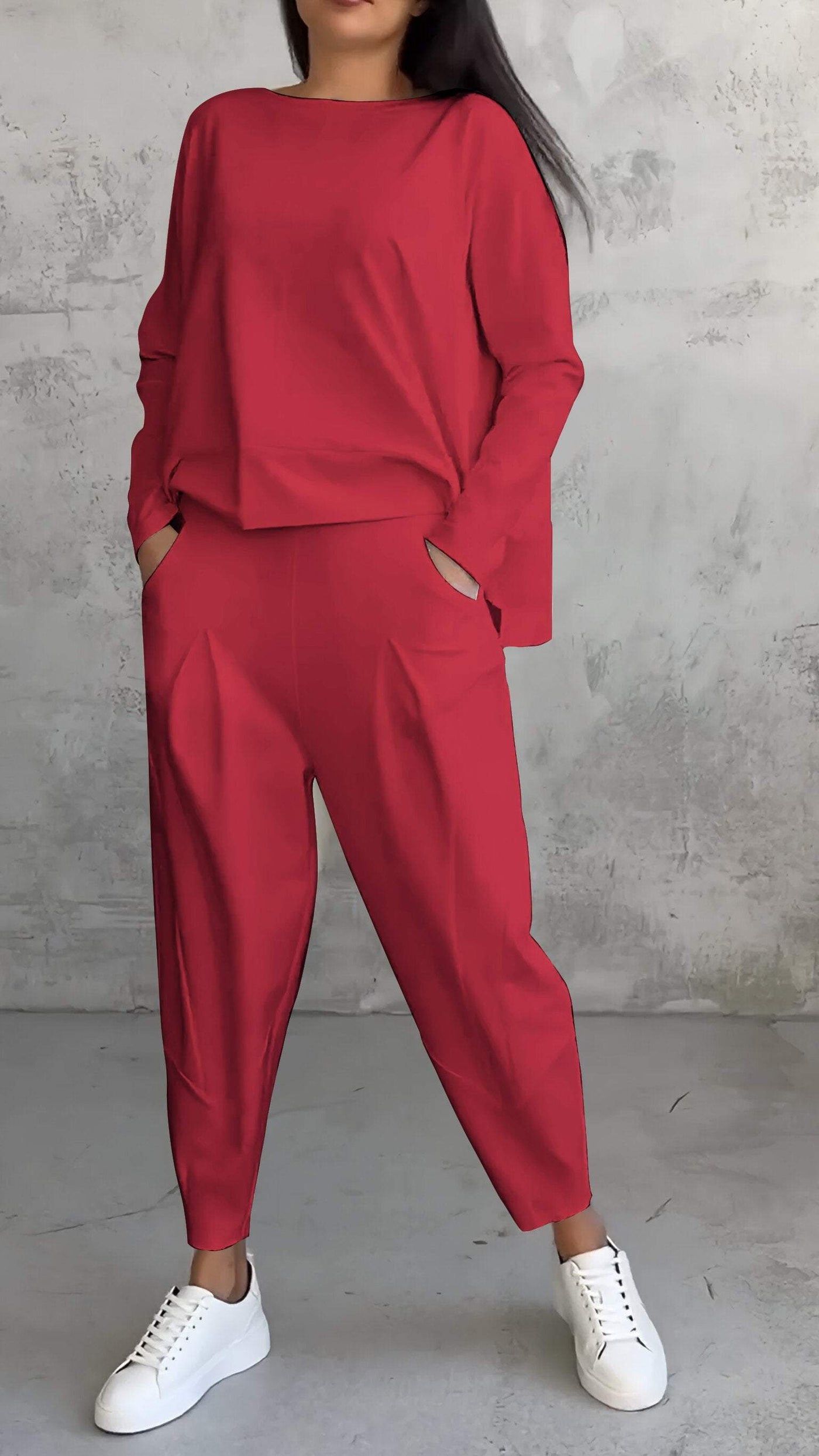 Ensemble d'été décontracté pour femme avec pull et pantalon fuselé