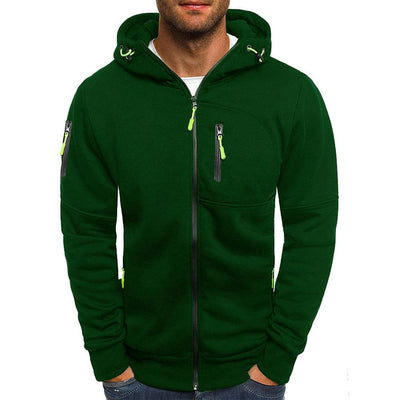 Chaqueta de hombre con capucha y varios bolsillos. 