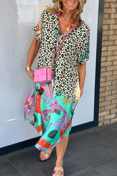 Adrie - Vestido casual con estampado de leopardo 