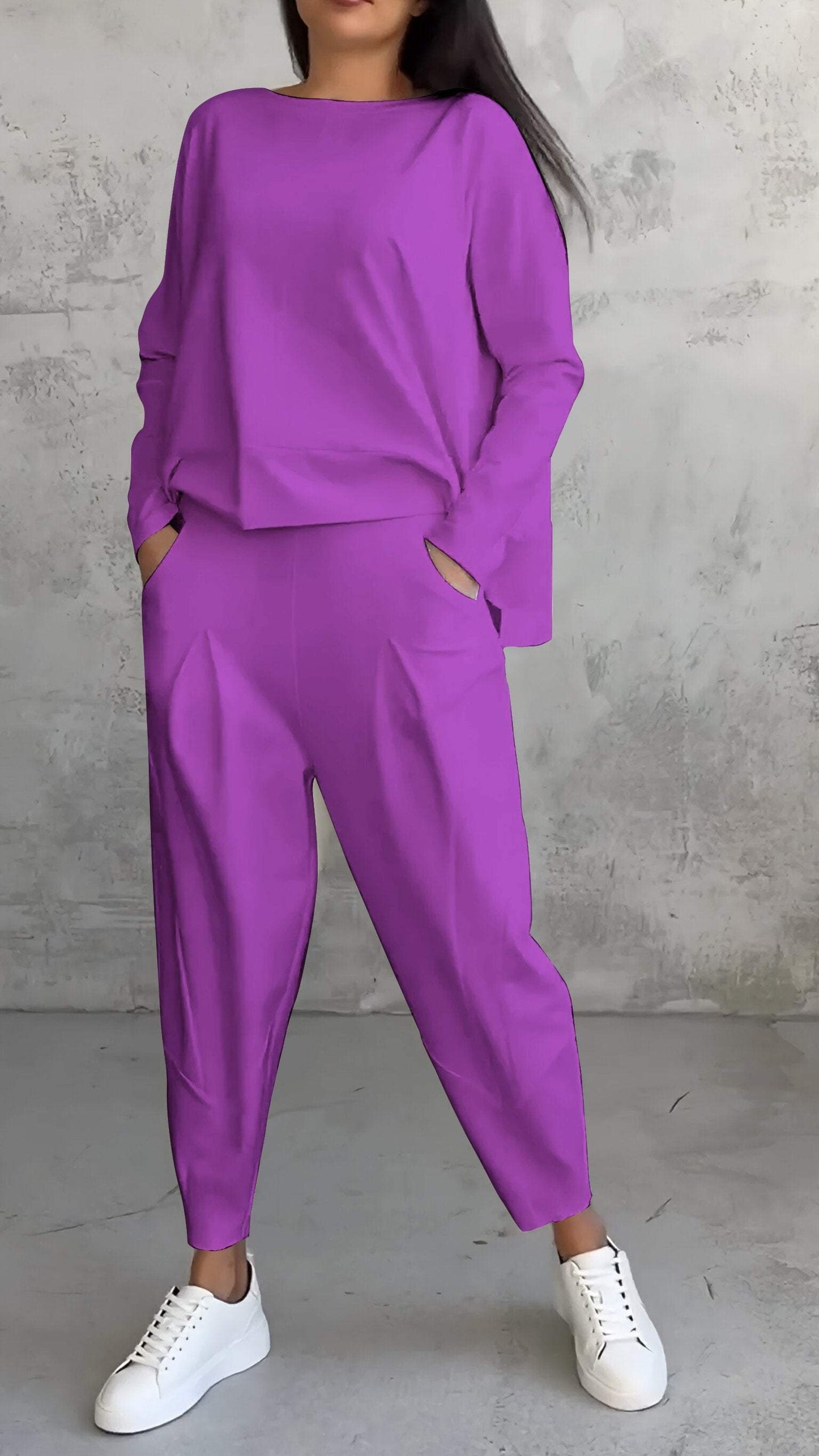 Ensemble d'été décontracté pour femme avec pull et pantalon fuselé