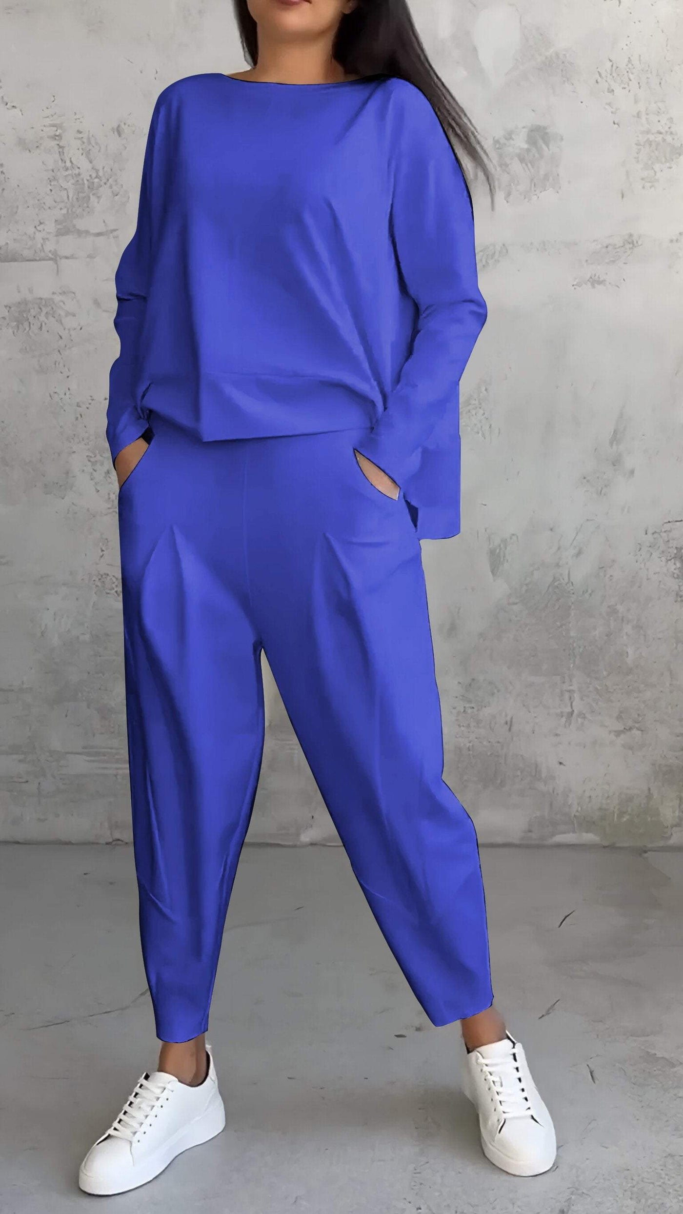 Ensemble d'été décontracté pour femme avec pull et pantalon fuselé