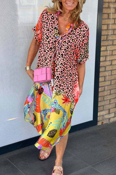 Adrie - Vestido casual con estampado de leopardo 