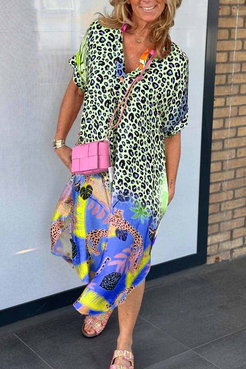 Adrie - Vestido casual con estampado de leopardo 