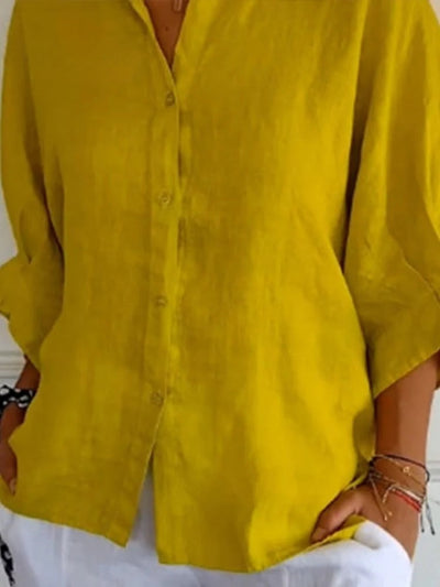 Camicia da donna - Tessuto leggero - Vestibilità rilassata - Chiusura con bottoni e colletto classico