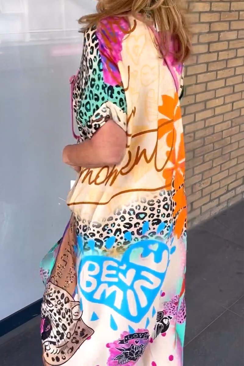 Adrie - Vestido casual con estampado de leopardo 