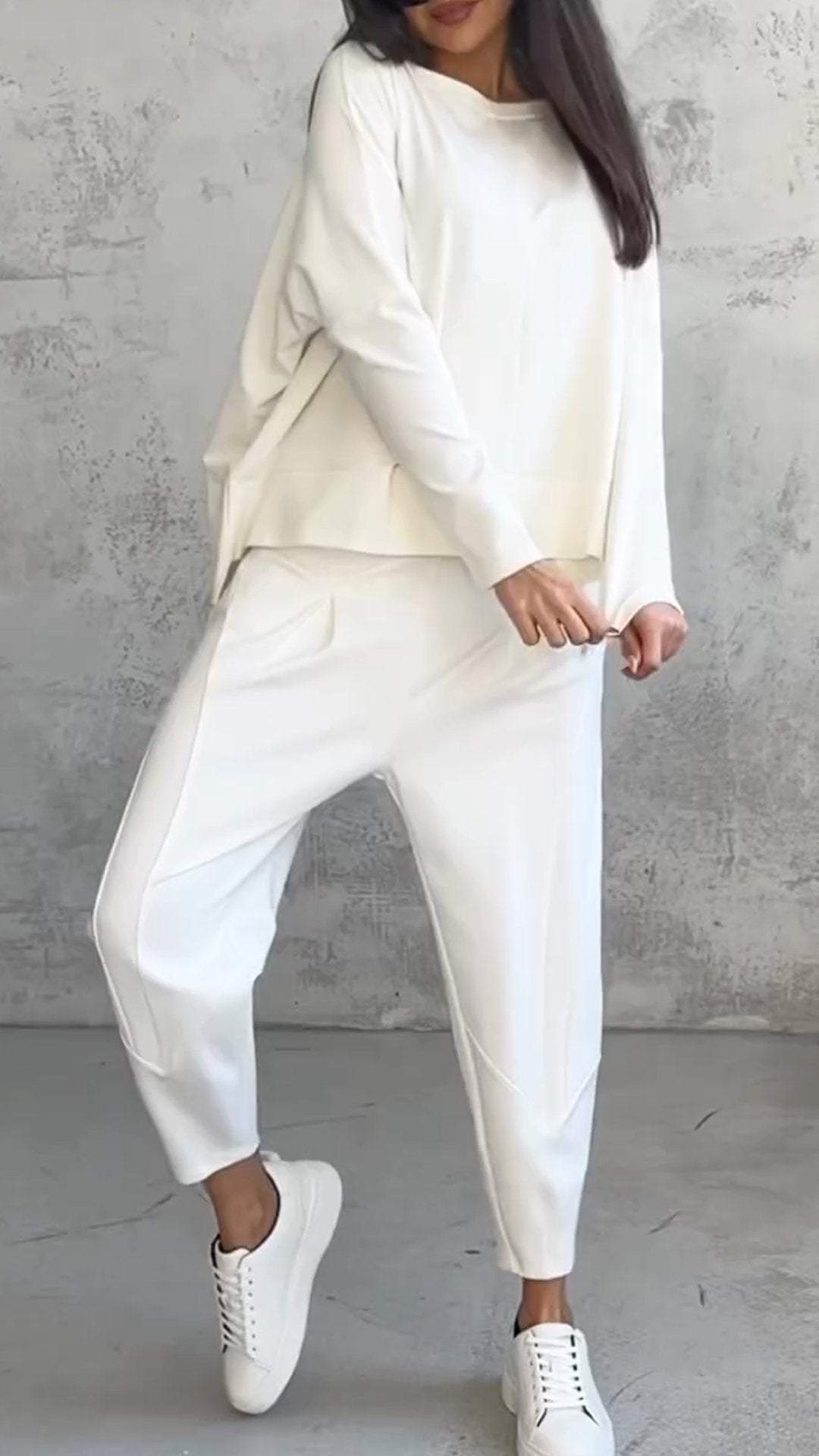 Ensemble d'été décontracté pour femme avec pull et pantalon fuselé