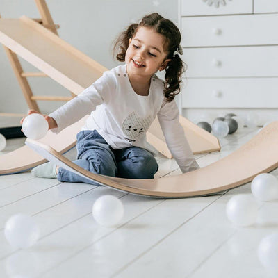 Tavola d'equilibrio, tavola d'equilibrio in legno naturale per bambini - Giocattolo aperto Montessori per il gioco creativo