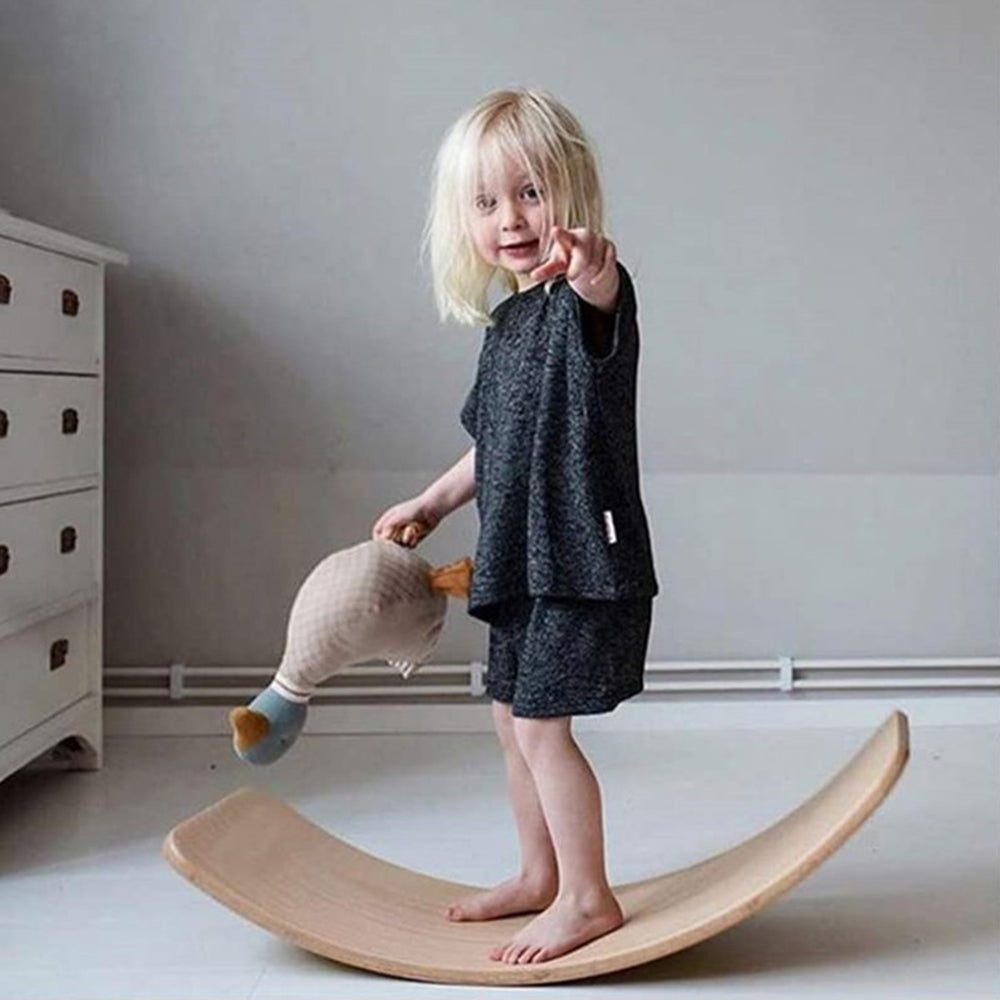 Tavola d'equilibrio, tavola d'equilibrio in legno naturale per bambini - Giocattolo aperto Montessori per il gioco creativo