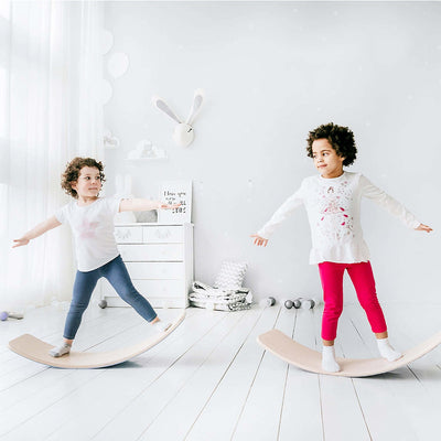 Tavola d'equilibrio, tavola d'equilibrio in legno naturale per bambini - Giocattolo aperto Montessori per il gioco creativo
